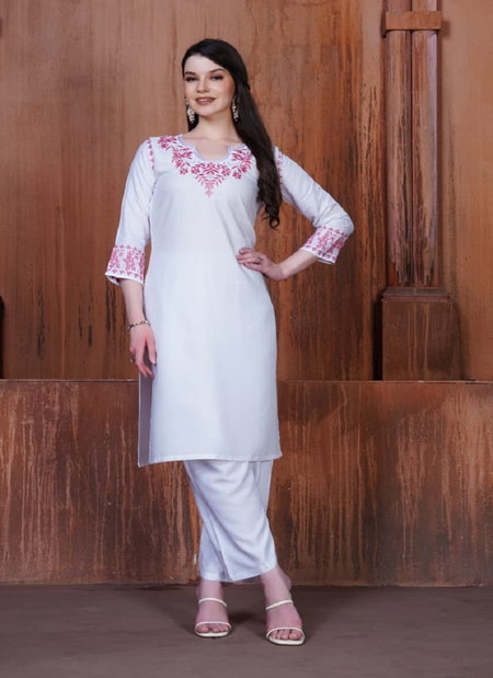 Anokhi By Rasili Nx Heavy Rayon With Chikankari Embroidery Work Kurti With Bottom Wholesale Suppliers In Mumbai